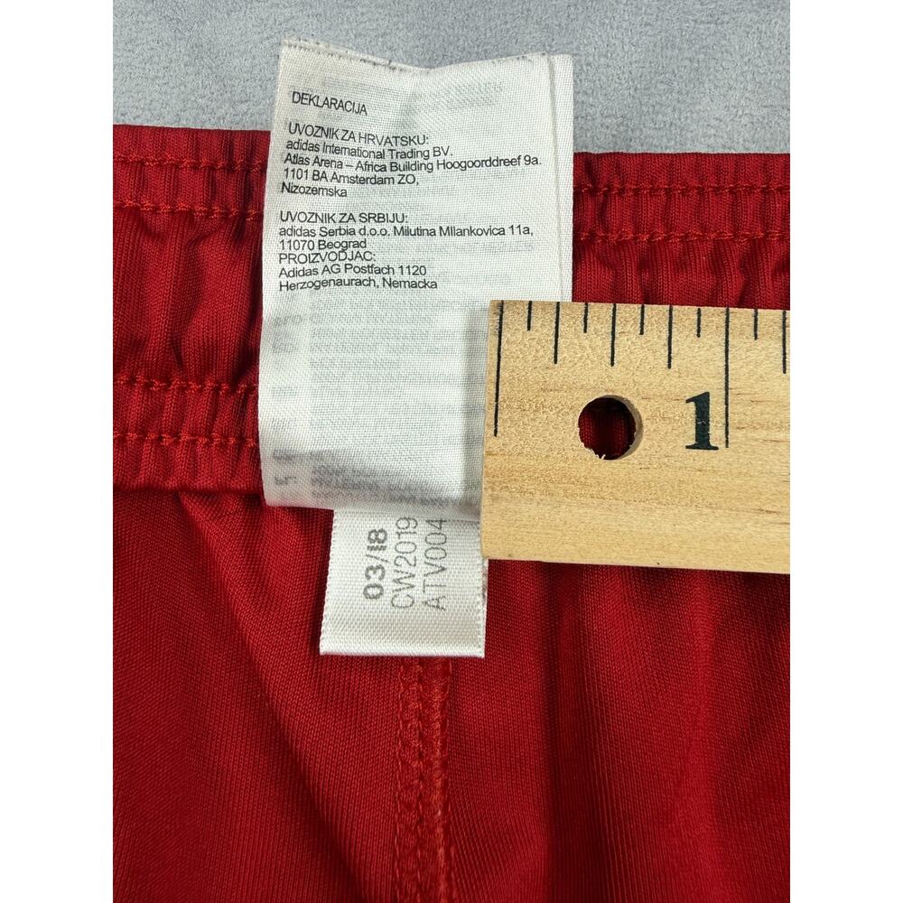 Adidas Embroidered Climalite Men's Shorts L Red 3-Stripe Athletic Gym 7” Inseam - Picture 7 of 11